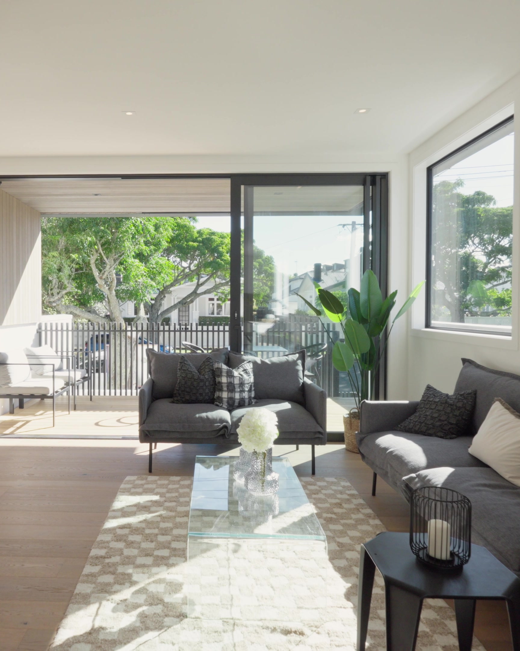 Living opening onto the deck at 13 Walmer Road
