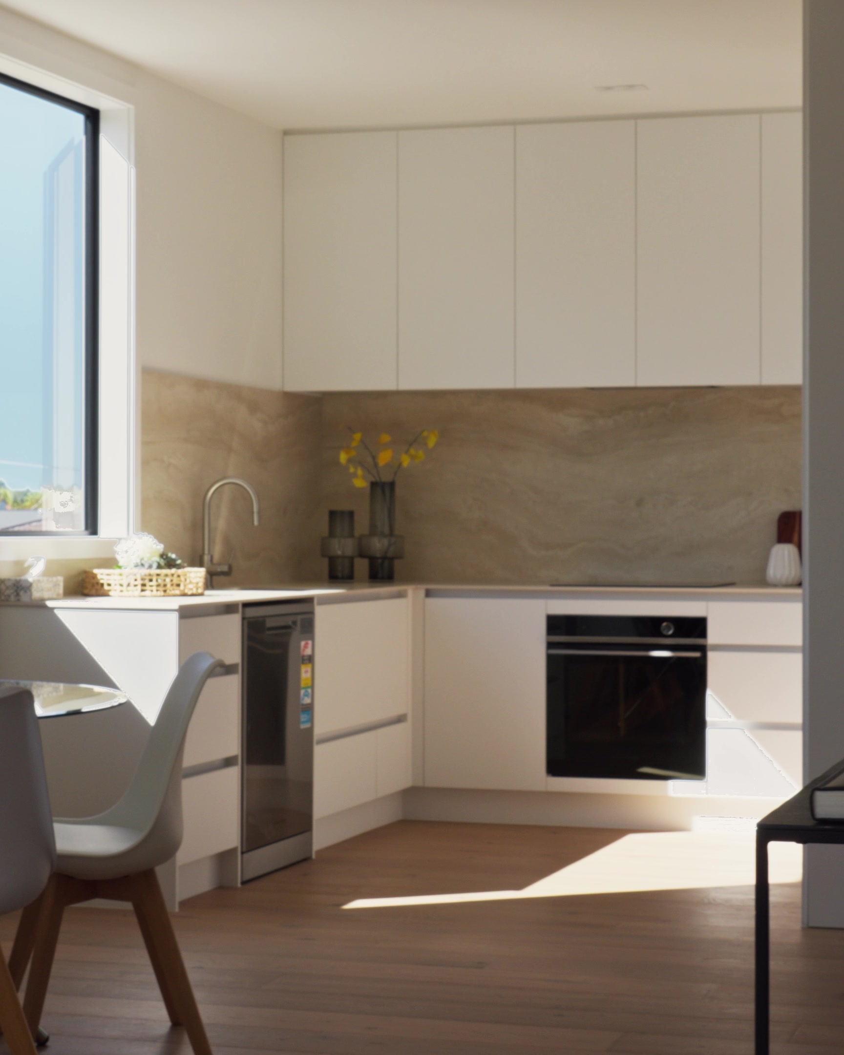 The kitchen in its own daylight